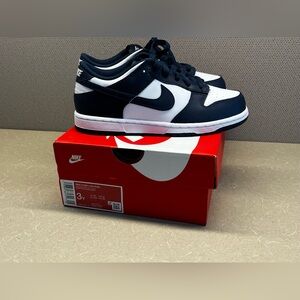Nike Dark Blue and White Low-Top Sneakers—3Y Youth